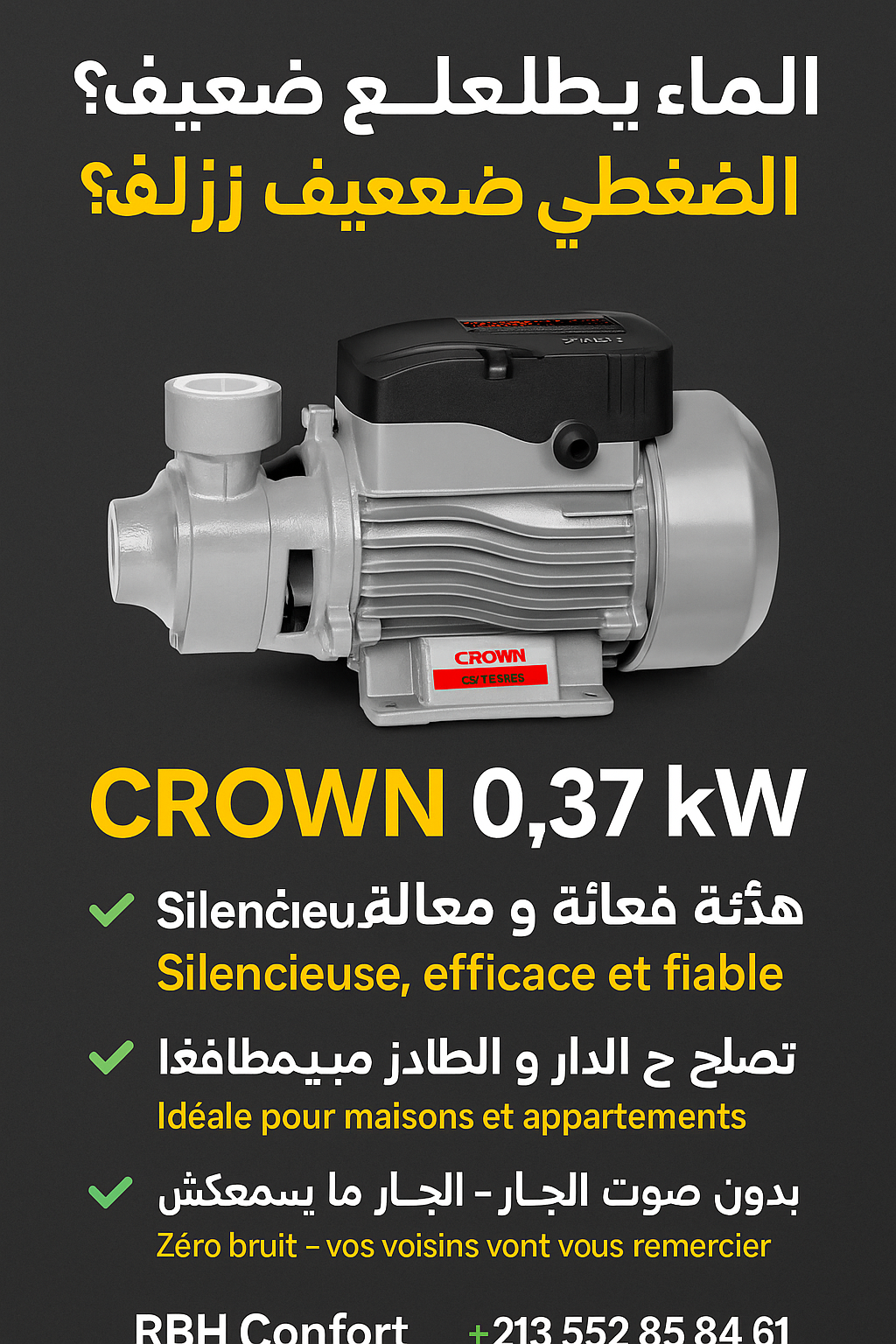 POMPE CROWN 0.37 kW silencieuse